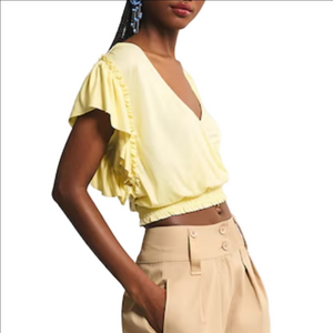 Women's Anthropologie Yellow Blouse Size L